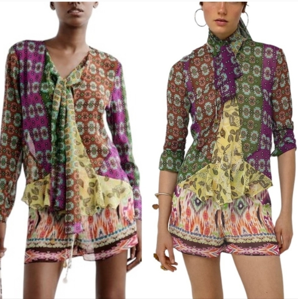 ZARA NWTs Studio Zodiac Printed Shirt